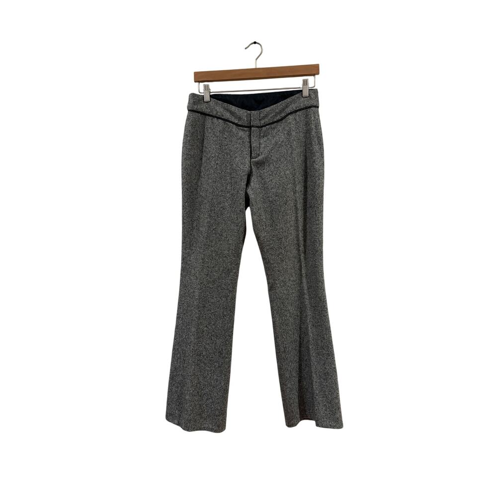 Old Navy recycled wool trousers with leather trim, slight flare